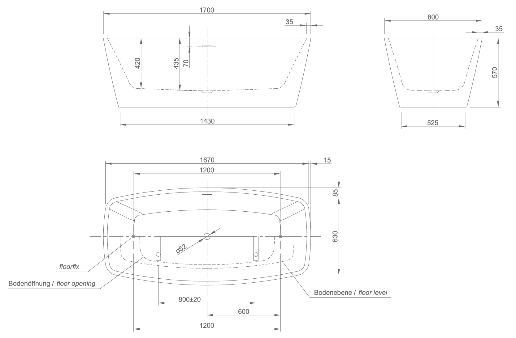 cube technical drawing