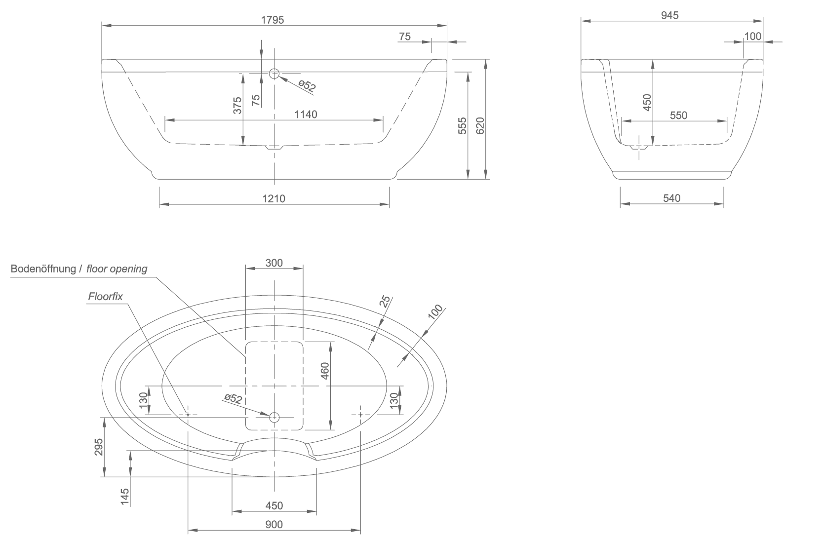 oval technical drawing