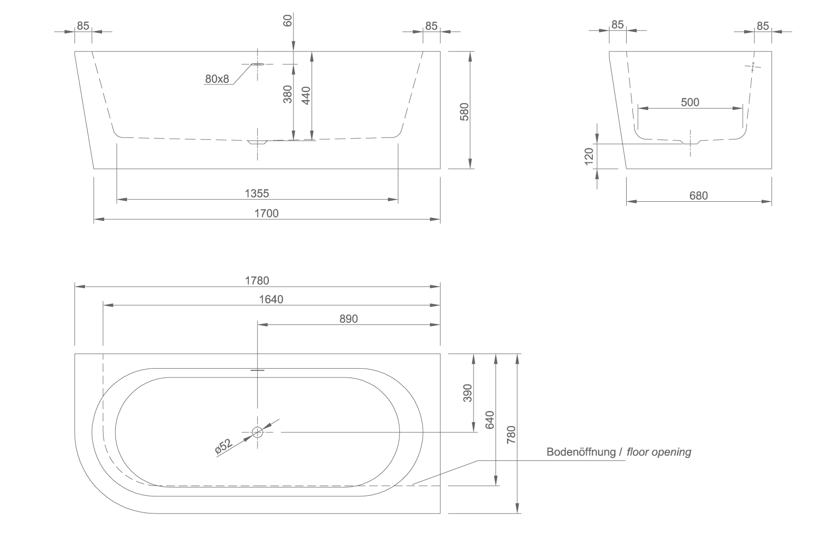 walll technical drawing