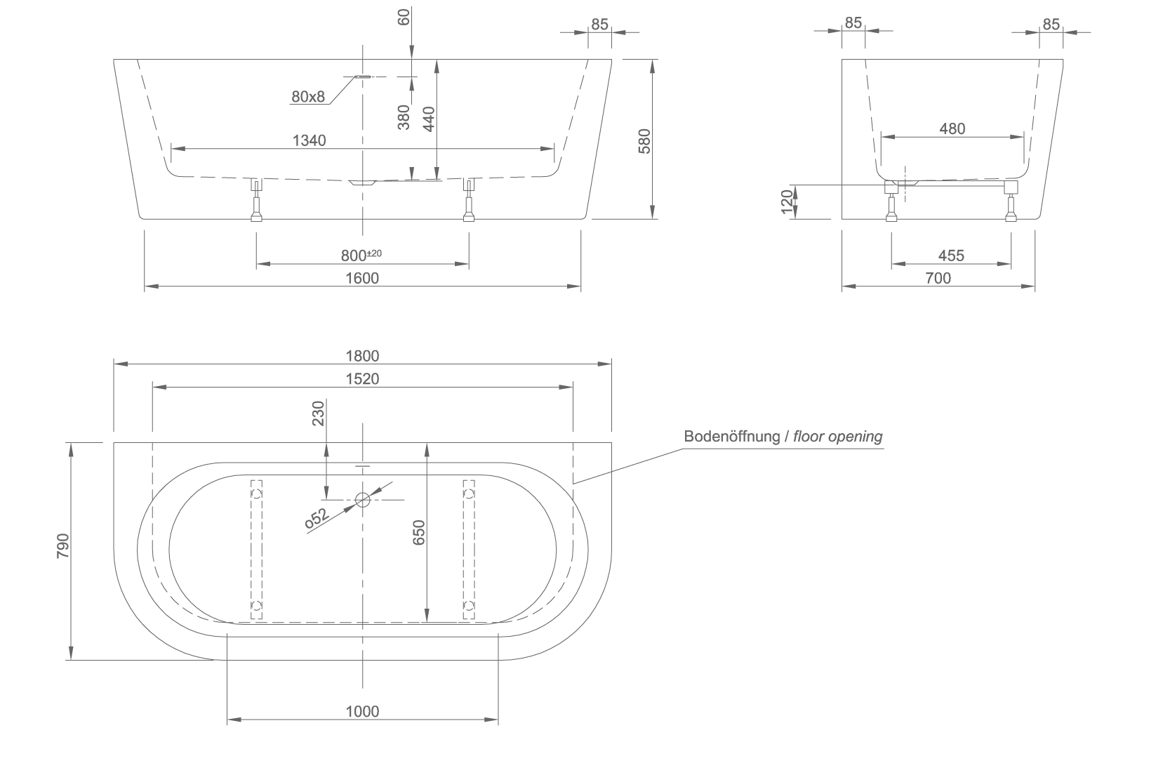 wall technische Zeichnung