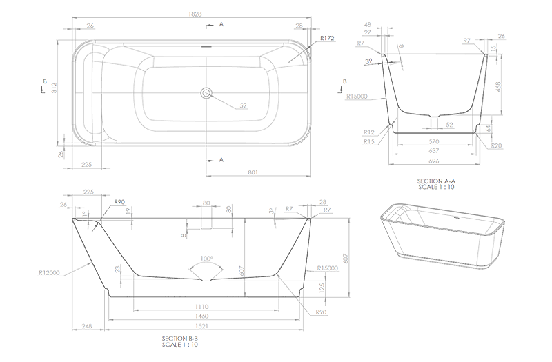 South technical drawing